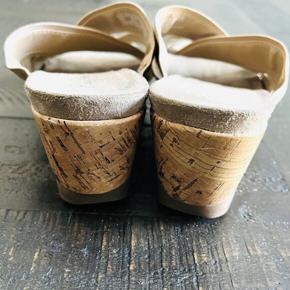 WearEver Tan Casual Cork Wedge Strappy Sandals Women’s Size 7 - Picture 3 of 9